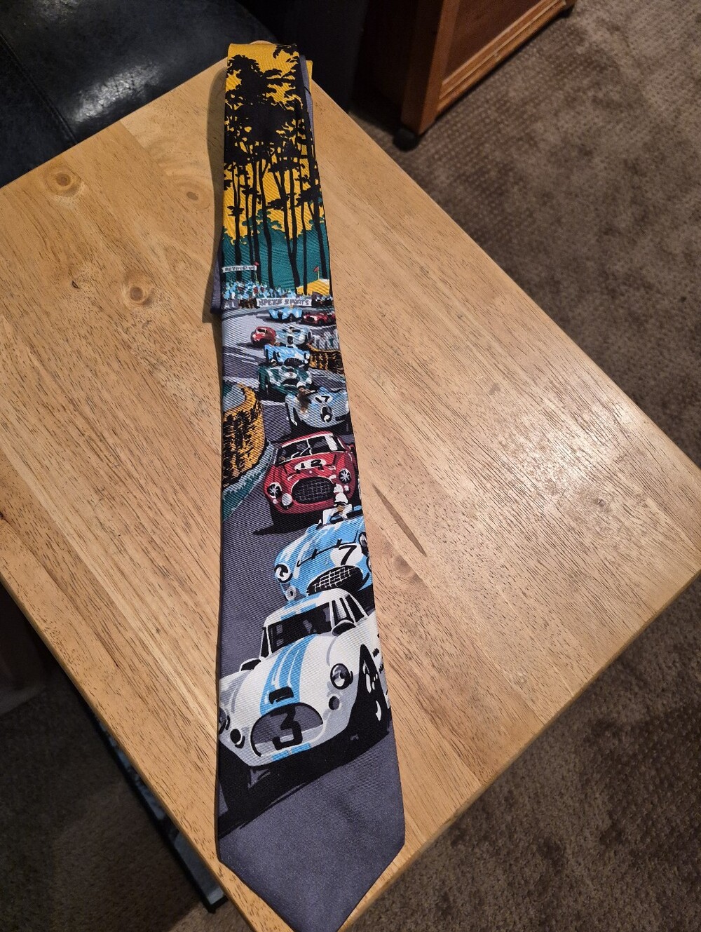 Vintage Diplomat x Dennis Simon "Century of Speed" Silk Race Car Tie
